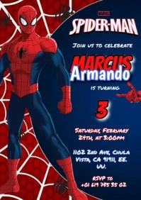 Invitation spiderman hombre araña A4 template