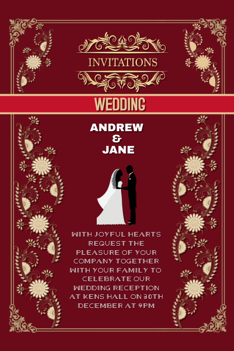 invitation wedding anniversary card Template | PosterMyWall