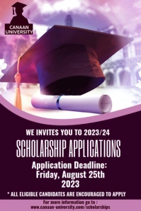 Invites to Scholarship application Póster template