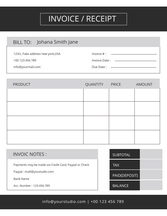 Shell Invoice Receit Invoice & Receipt Form Template | PosterMyWall