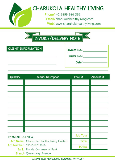 Invoice/Delivery Note for business template A5