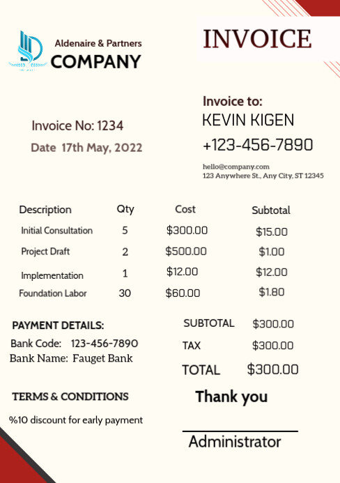 Plantilla de INVOICE | PosterMyWall