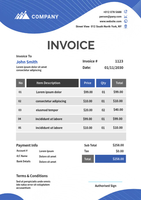 Plantilla de Invoice Design | PosterMyWall