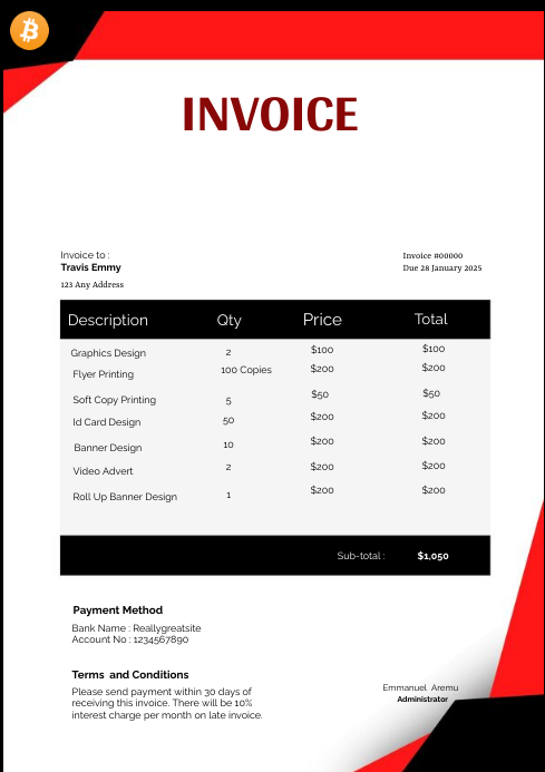 Invoice To Copy Copy of Invoice Design | PosterMyWall