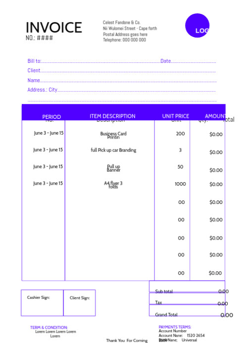 Invoice Receipt 6 Templat | PosterMyWall