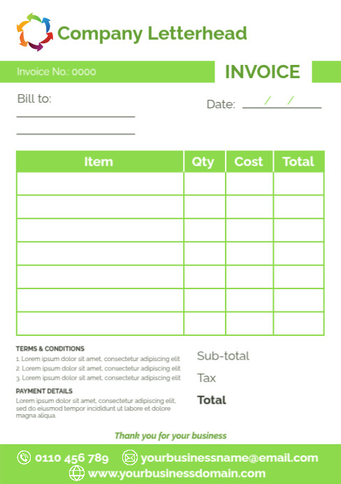 New Invoice Examples Invoice receipt template design | PosterMyWall