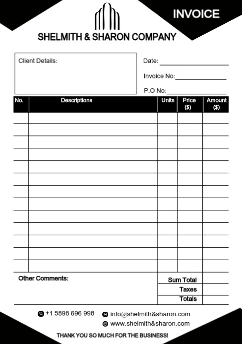 Invoice Template A5 size | PosterMyWall