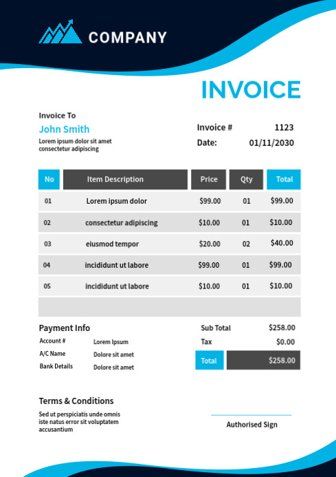 Invoice To Copy Copy of invoice Template | PosterMyWall