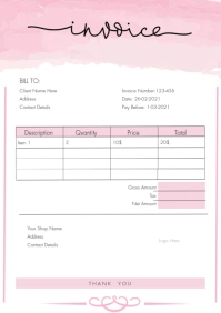 Invoice Templet A5 template