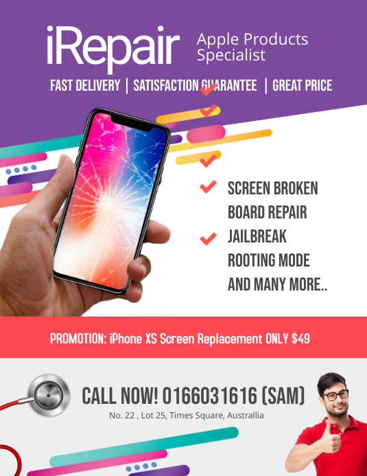 Iphone Repair Specialist Flyer Template | PosterMyWall