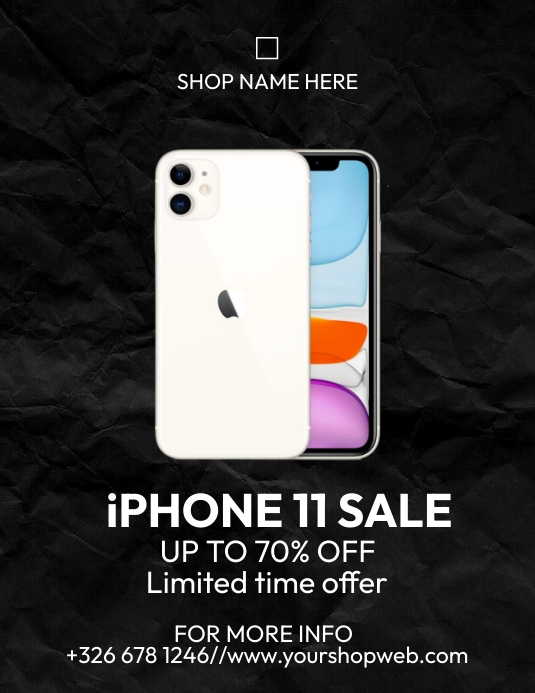 Black Iphone Sale Flyers Template | PosterMyWall
