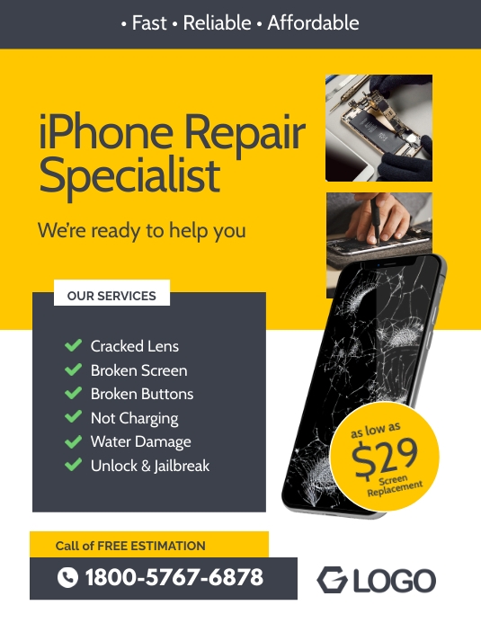 iPhone Screen Repair flyer template | PosterMyWall