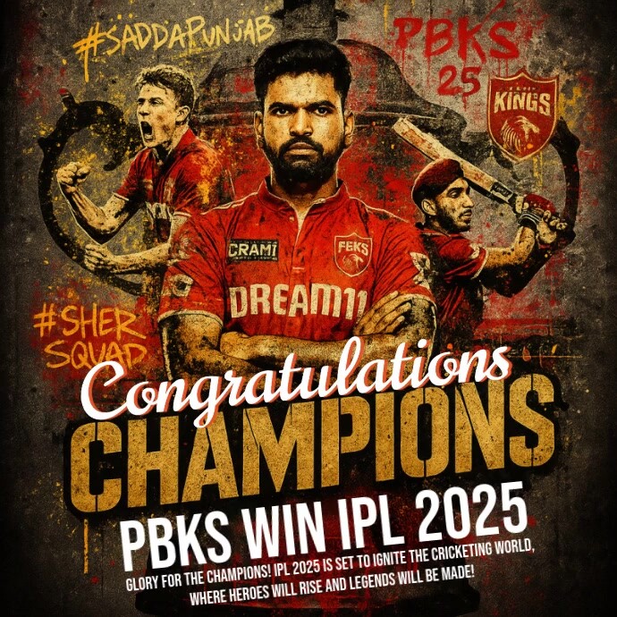 IPL 2025 Winner Template | PosterMyWall