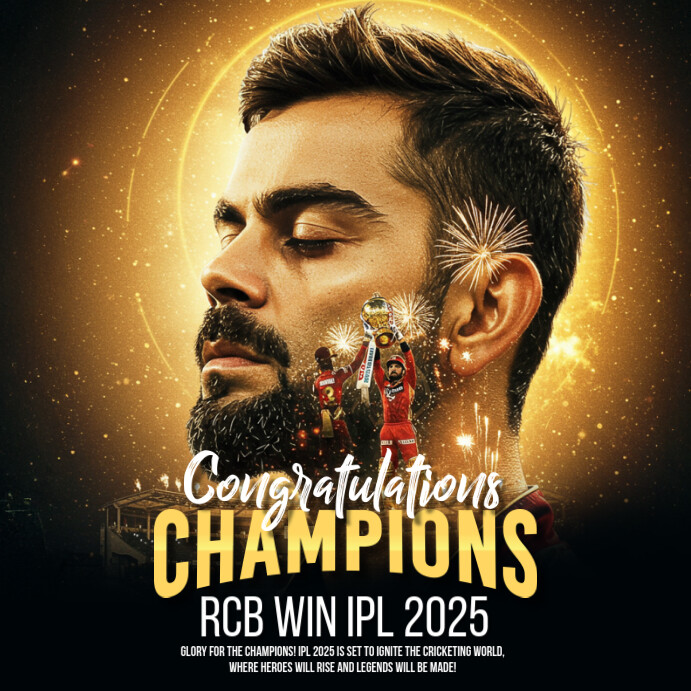 IPL Champions 2025 Template | PosterMyWall