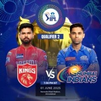 Blue Cricket Match Announcement โพสต์บน Instagram Template