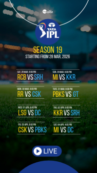 Hitam IPL Season 19 Schedule Instagram Story Template