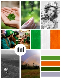 Ireland St. Patrick Day Mood Board Moodboard Flyer (US Letter) template