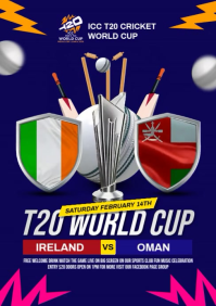 Ireland vs Oman A4 template