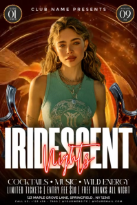 Iridescent Nights Club Experience Poster template
