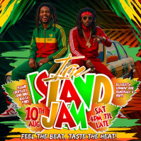 Irie Island Jam: The Beat. The Heat Instagram Plasing template