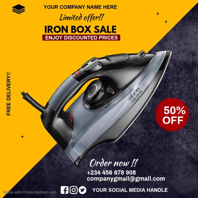 iron box sale Template PosterMyWall