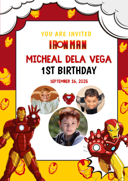 Iron Man Birthday Invitation Template