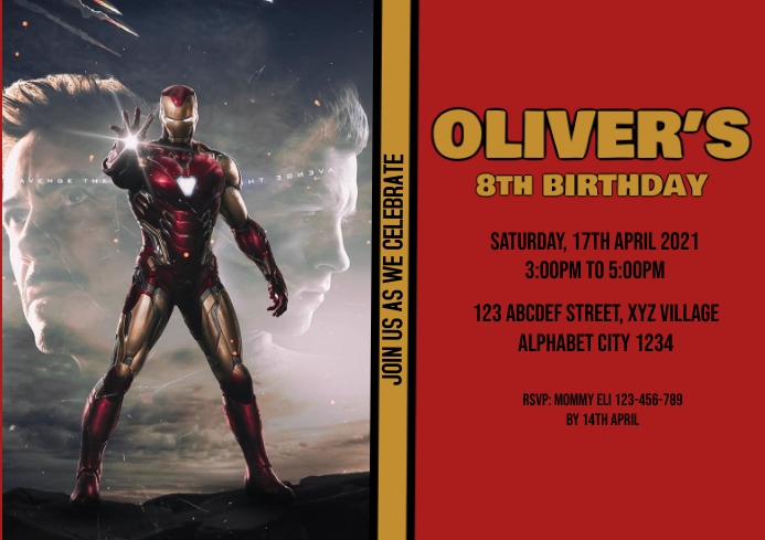 Modele Invitation Anniversaire Iron Man 6 Postermywall
