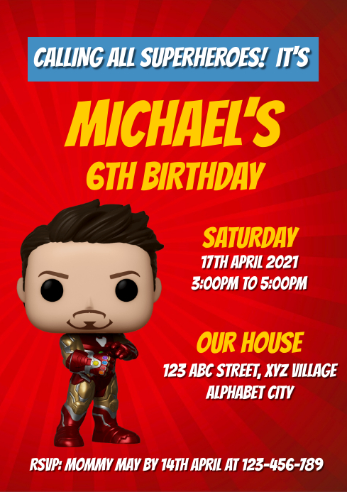 Iron Man Birthday Invitation Template | PosterMyWall