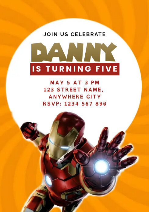 Iron Man Birthday Party Invitation Boy Printable 16 Iron Man Canva