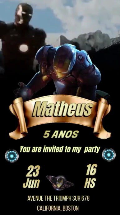 Iron Man Theme Birthday Invitation Template | PosterMyWall