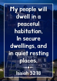 Isaiah 32:18 Bible Verse About Peace A2 template