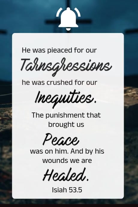Isiah 53- 5 Bible Verse Poster template