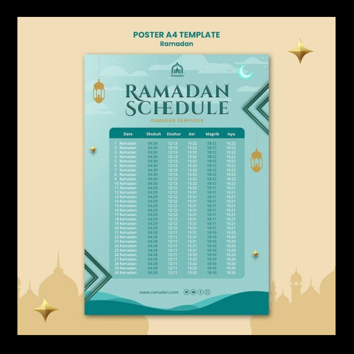 Islamic calendar Template | PosterMyWall