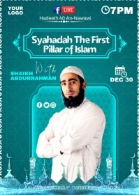 Islamic lecture Facebook Live A6 template