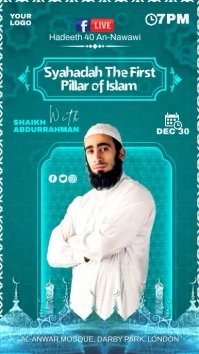 Islamic lecture Facebook Live Instagram Reel template