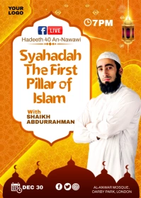 Islamic lecture Facebook Live A6 template