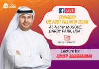 Islamic lecture Facebook Live flyer A4 template