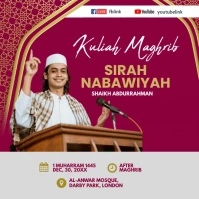 Islamic lecture Facebook Live Template โพสต์บน Instagram