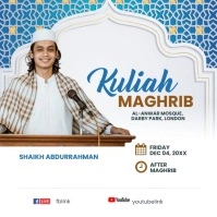 Islamic lecture Facebook Live Template โพสต์บน Instagram