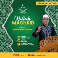 Islamic lecture Facebook Live Template โพสต์บน Instagram