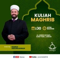 Islamic lecture Facebook Live Template Instagram Post