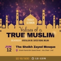 Islamic Scholar Friday Session Instagram Vide Square (1:1) template