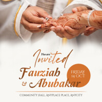 Islamic Wedding Invitation Card design Сообщение Instagram template