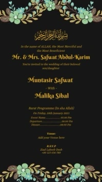 Islamic Wedding Invitation Card Instagram Reel template