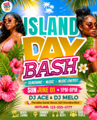 Island Day Bash Music Escape Instagram Portrait template