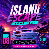 Island Escape Boat Fest Instagram-bericht template