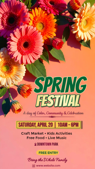 Spring Festival Facebook Story Template | PosterMyWall