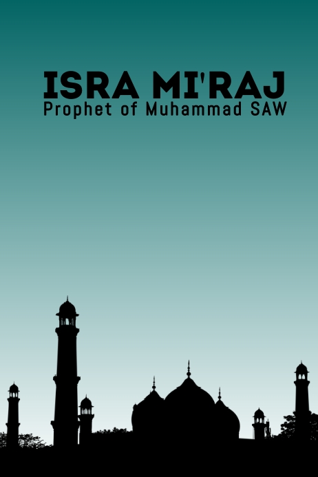 Isra' Mi'raj Prophet Muhammad SAW Poster template