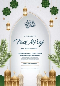 Isra Mi'raj Gradient Vertical Poster Template A4