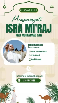 ISRA MI'RAJ NABI MUHAMMAD 2024 Digital Display (9:16) template
